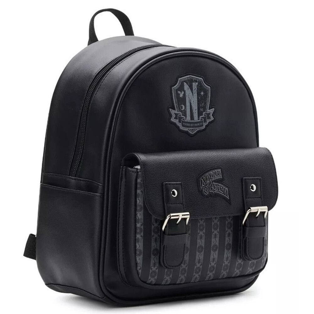 WEDNESDAY Addams Women's Mini Backpack Black 118976 Nevermore Academy NWT